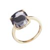 Crystal Silver Night Baroque Ring – Gold Plated